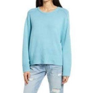 NWT Treasure & Bond Women's Crew Neck Knitted Sweater Pullover Milky Blue Small